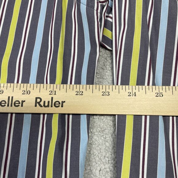 Robert Graham Shirt Mens Medium Button Up Rainbow Stripes Flip Cuffs Colorful - Picture 10 of 14